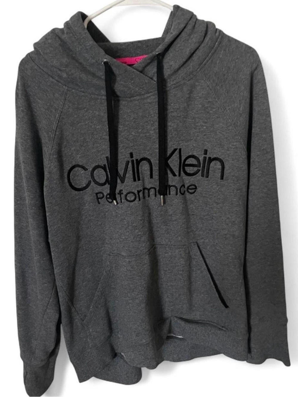 Calvin Klein Dark Gray Performance Cowl Hoodie Sweater